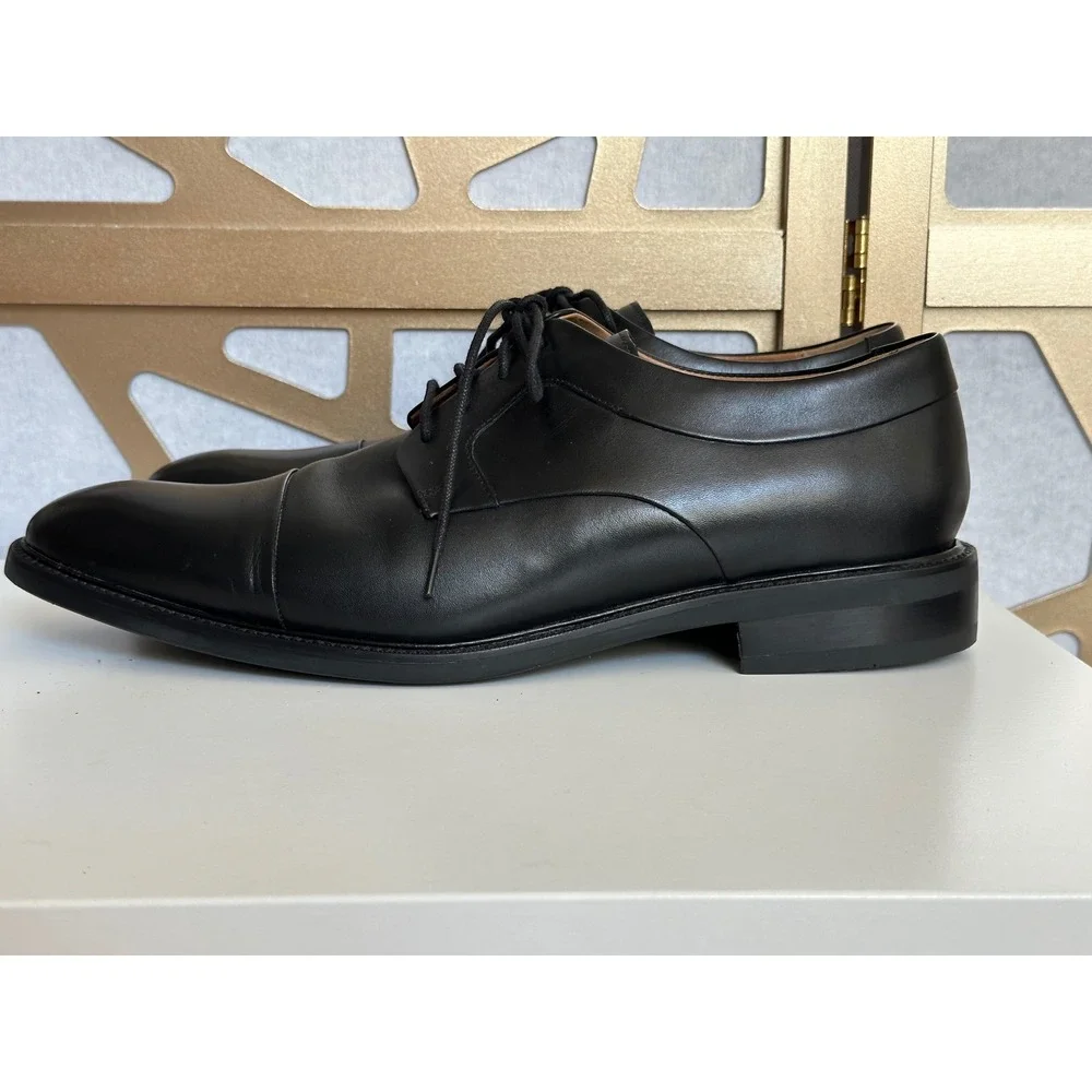 Cole Haan Mens Lenox Hill Cap Toe Derby Black Leather Dress Shoes C20155 SZ 12 M
